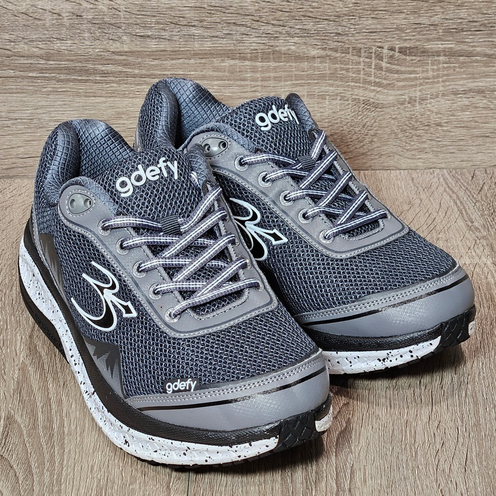 Gravity Defyer G-Defy Ion Mens 10 Grey Black Walking Shoes TB9024FGS-W Sneakers